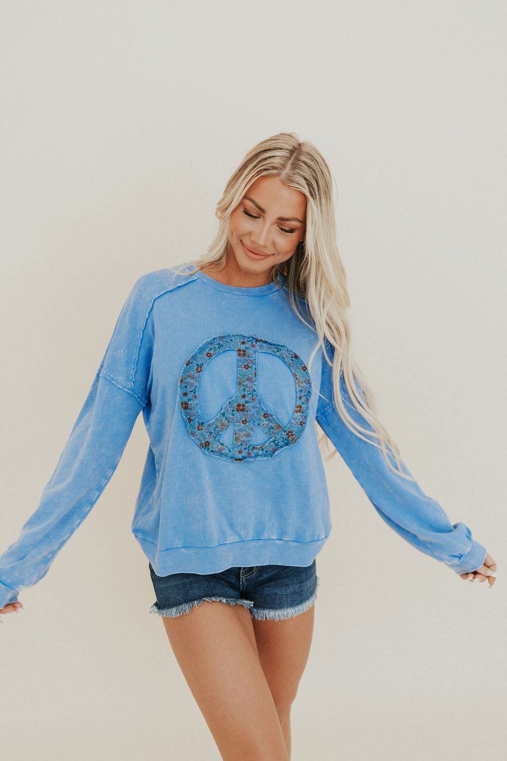 Peace Sign Mineral Washed Sweatshirt