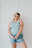 DOORBUSTER Deal! Dream Life Ribbed Tank in Mint
