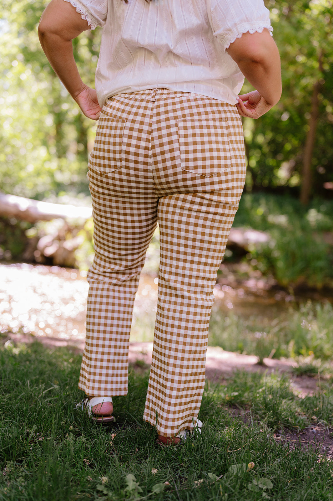 Pretty Babe Checkered Pants - Mustard (Plus)