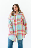 It's Your Time Plaid Shacket - Pink