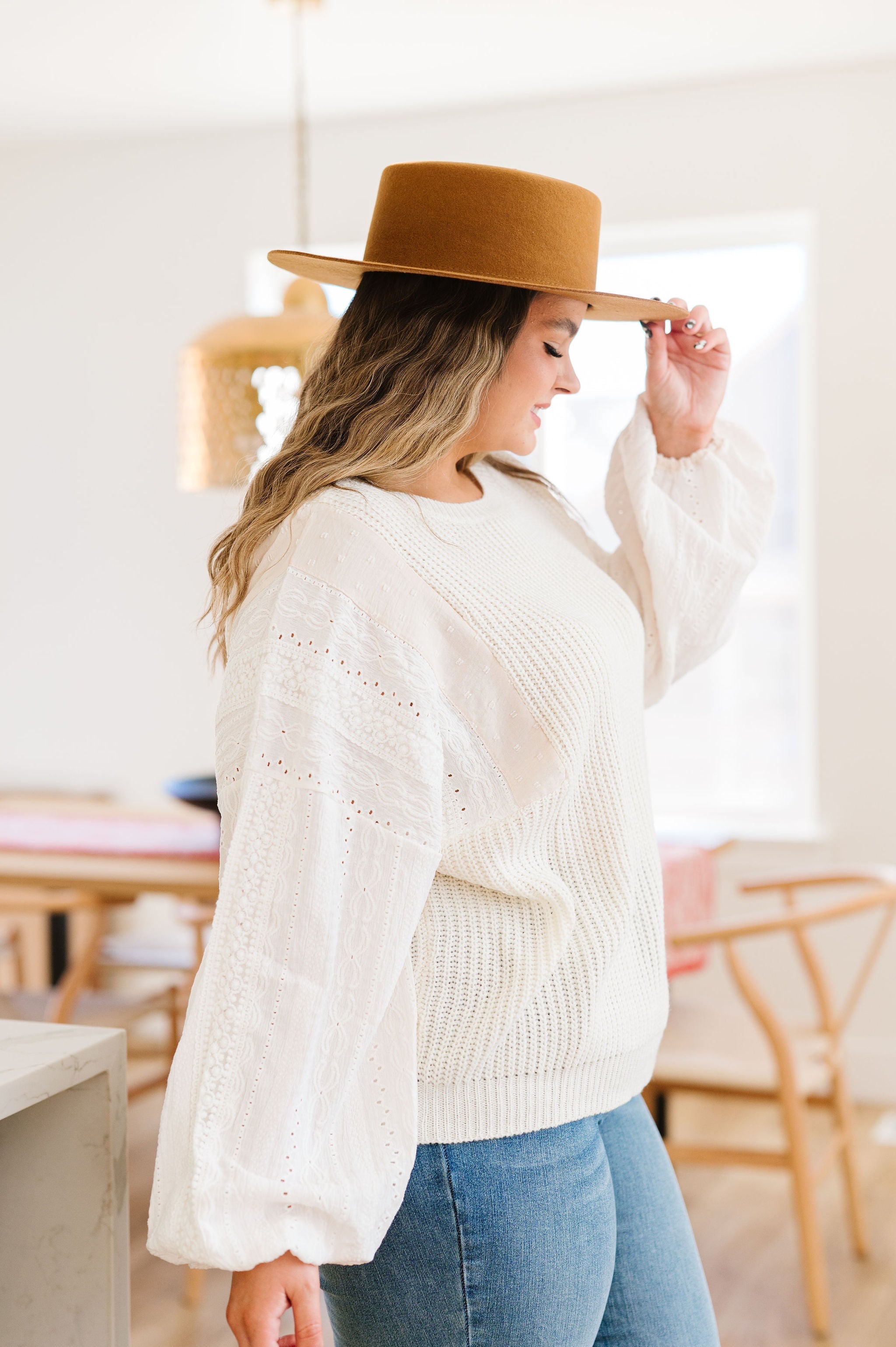 All Around Lace Sleeve Sweater