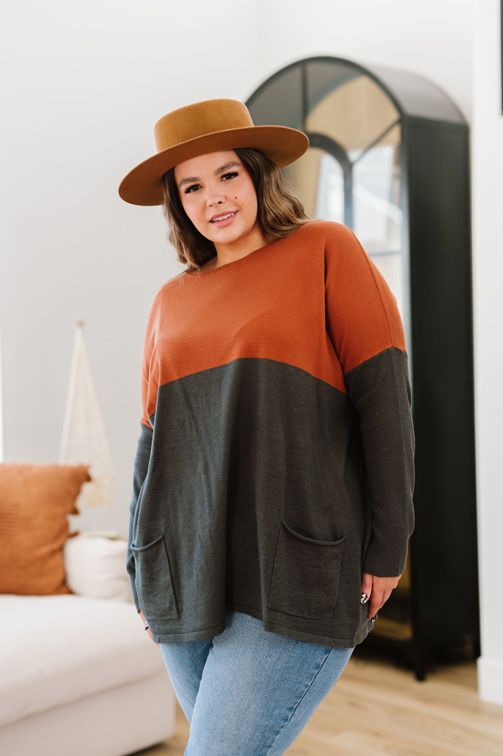 Staying Cozy Double Pocket Sweater
