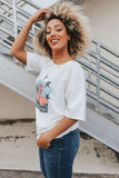 America United Distressed Oversized Graphic Tee