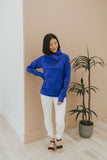 Get Together Classic Zip Cowl Sweatshirt - Royal Blue