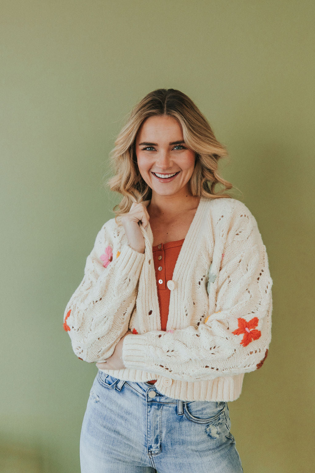 All For You Floral Embroidered Sweater Cardigan