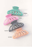 Butterfly Checkered Hair Claw - Black