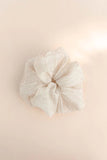 Linen Organza Hair Scrunchie - White